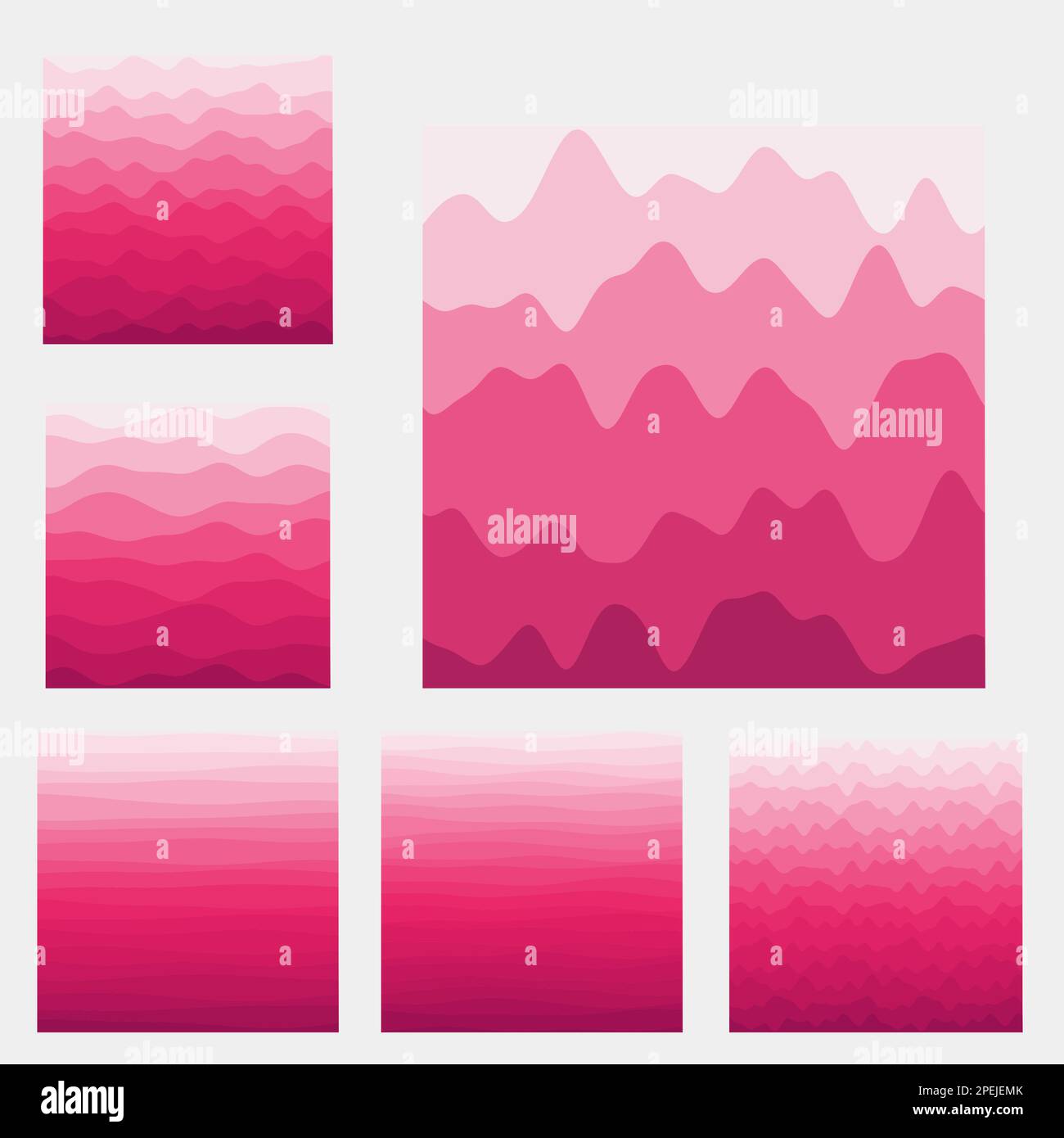 Abstract waves background collection. Curves in pink colors. Radiant ...