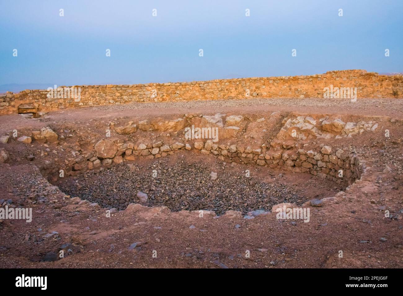 Fire temple on hilltop built by zoroastrians - old ancient civilization Stock Photo