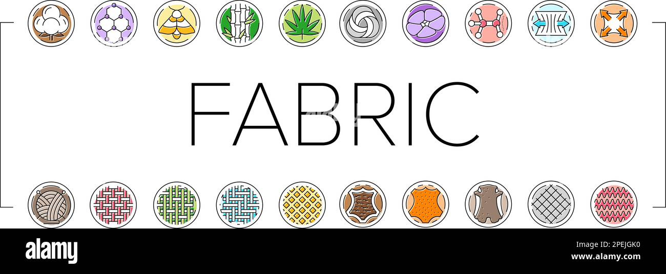 fabric cloth textile material icons set vector Stock Vector Image & Art ...