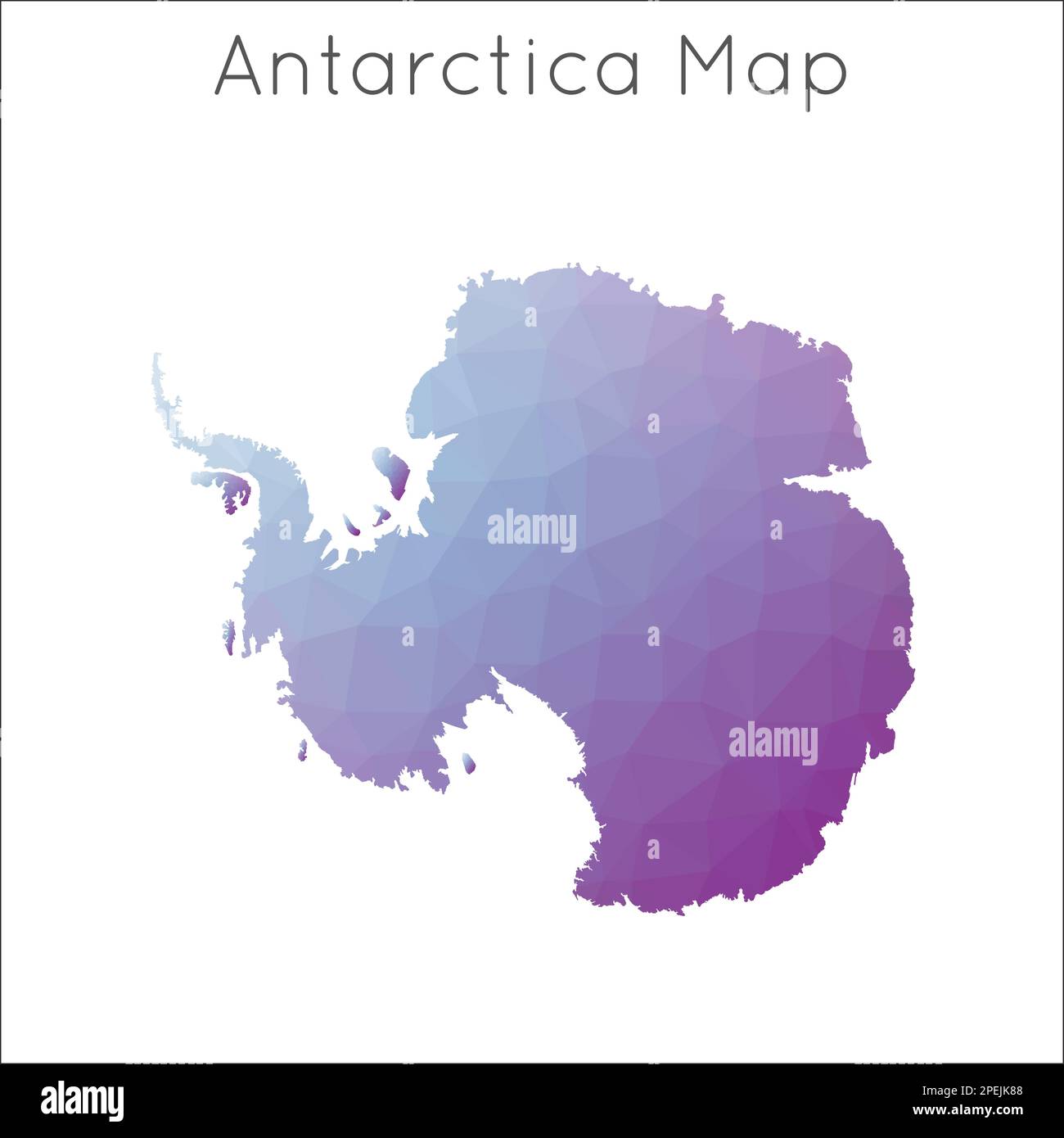 Low Poly map of Antarctica. Antarctica geometric polygonal, mosaic