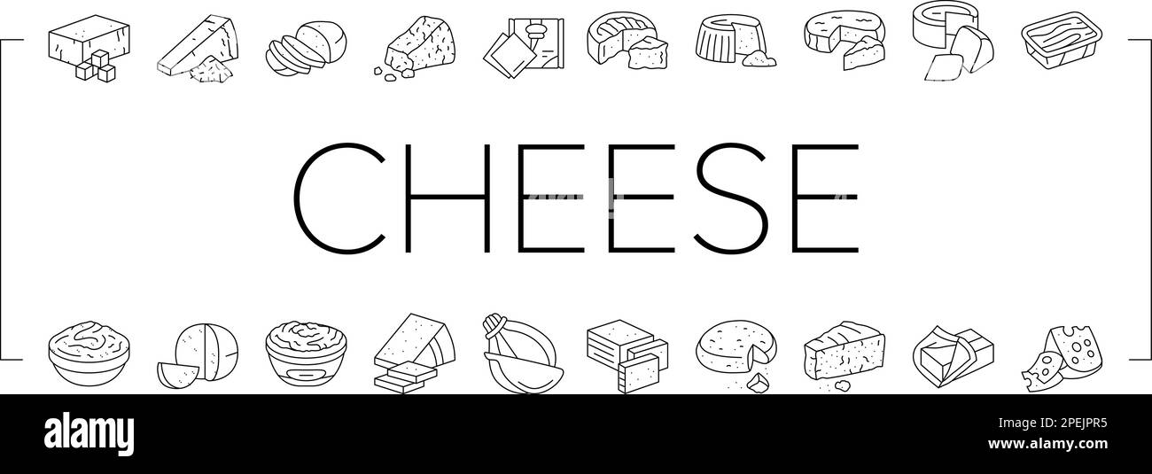 cheese food slice piece dairy icons set vector Stock Vector Image & Art ...