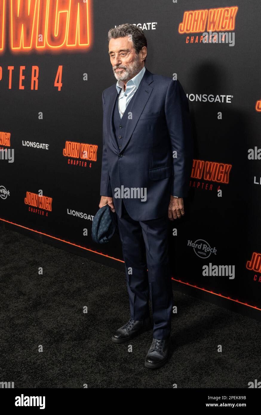 Ian McShane attends New York Special Screening of John Wick: Chapter 4 at AMC Lincoln Square on March 15, 2023 Stock Photo