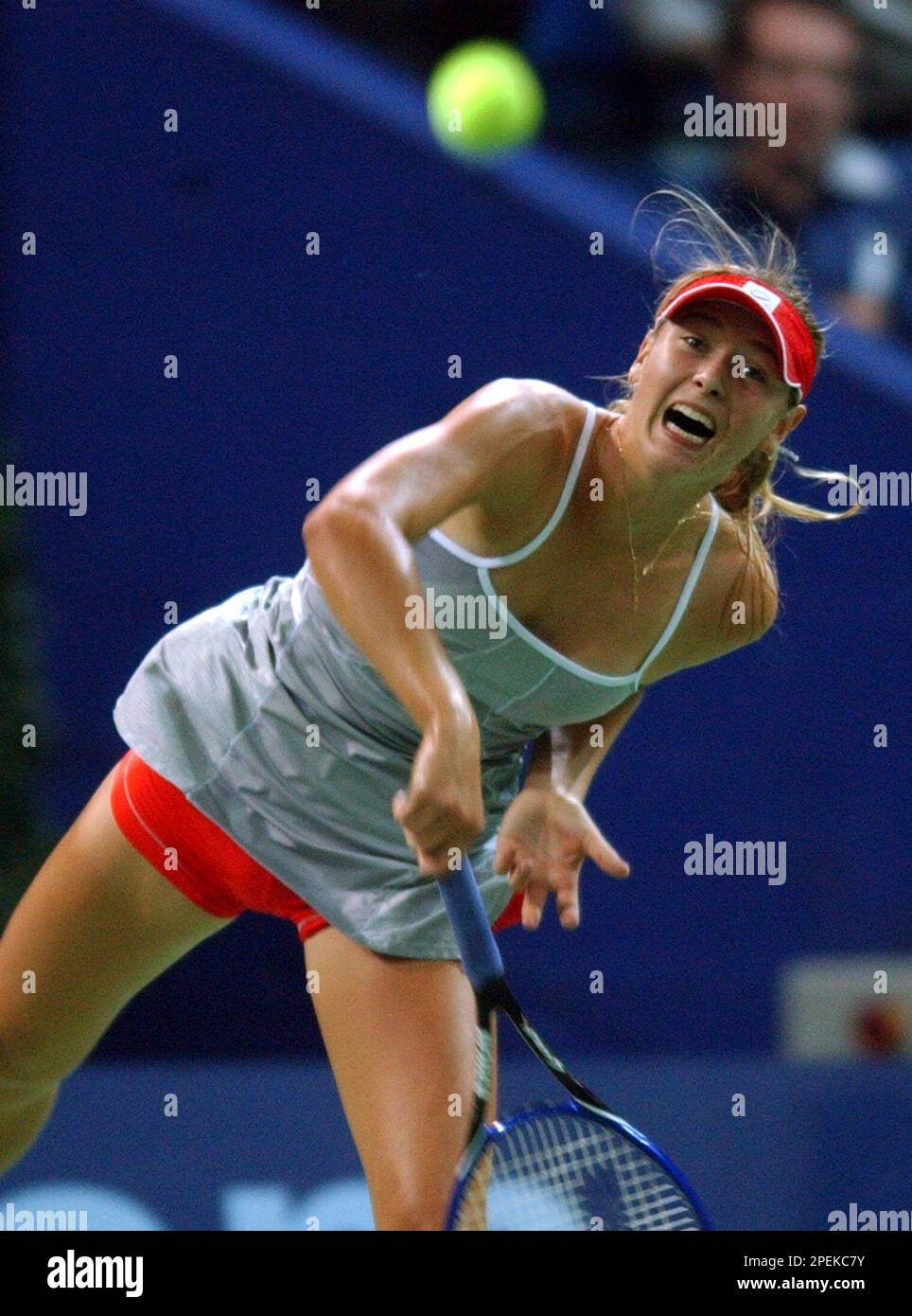 Maria Risch Maria Sharapova of Russia returns the ball to Venus Williams of the U.S ...