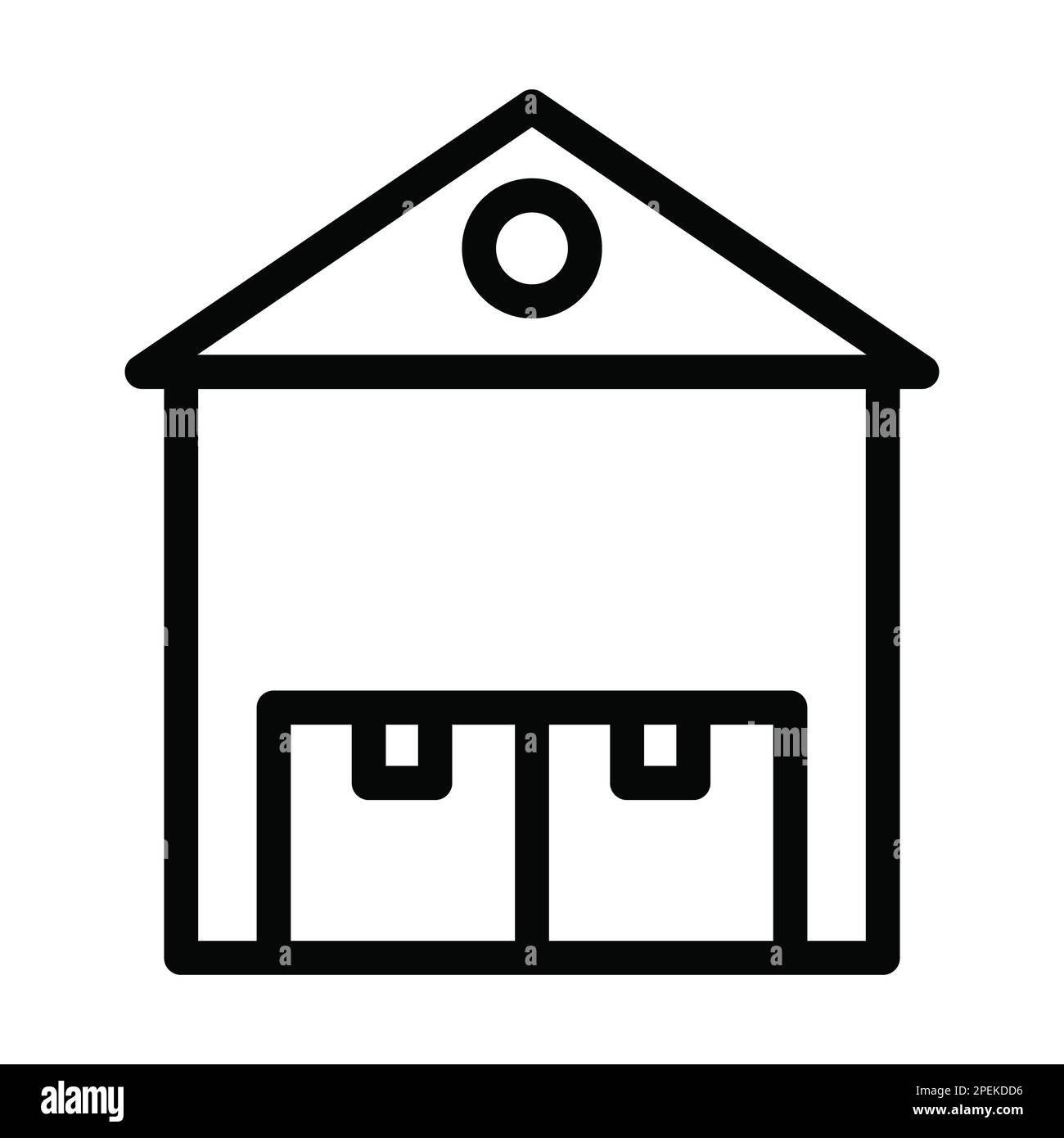 Warehouse Vector Thick Line Icon For Personal And Commercial Use Stock ...
