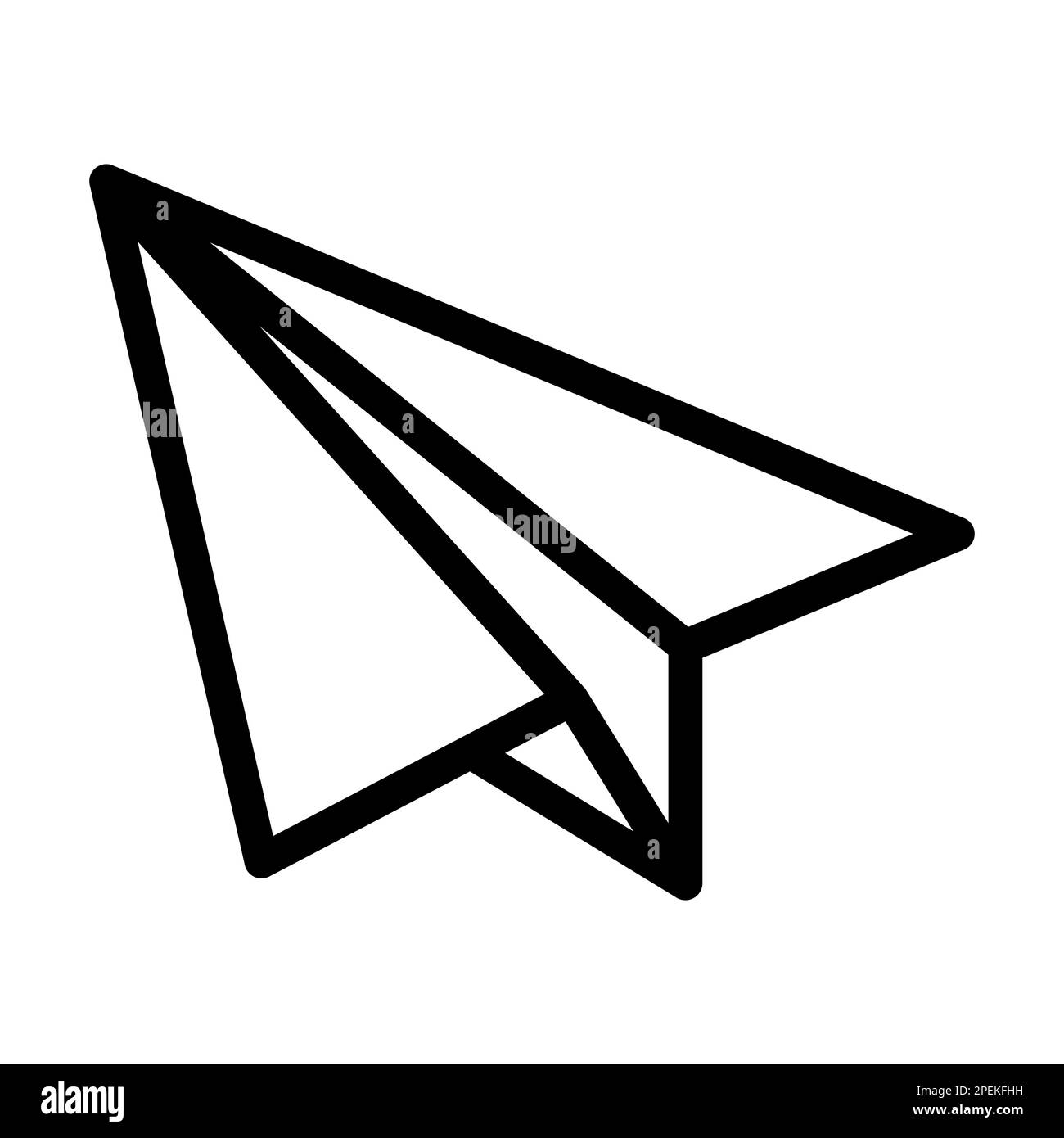 Paper Plane Vector Thick Line Icon For Personal And Commercial Use ...