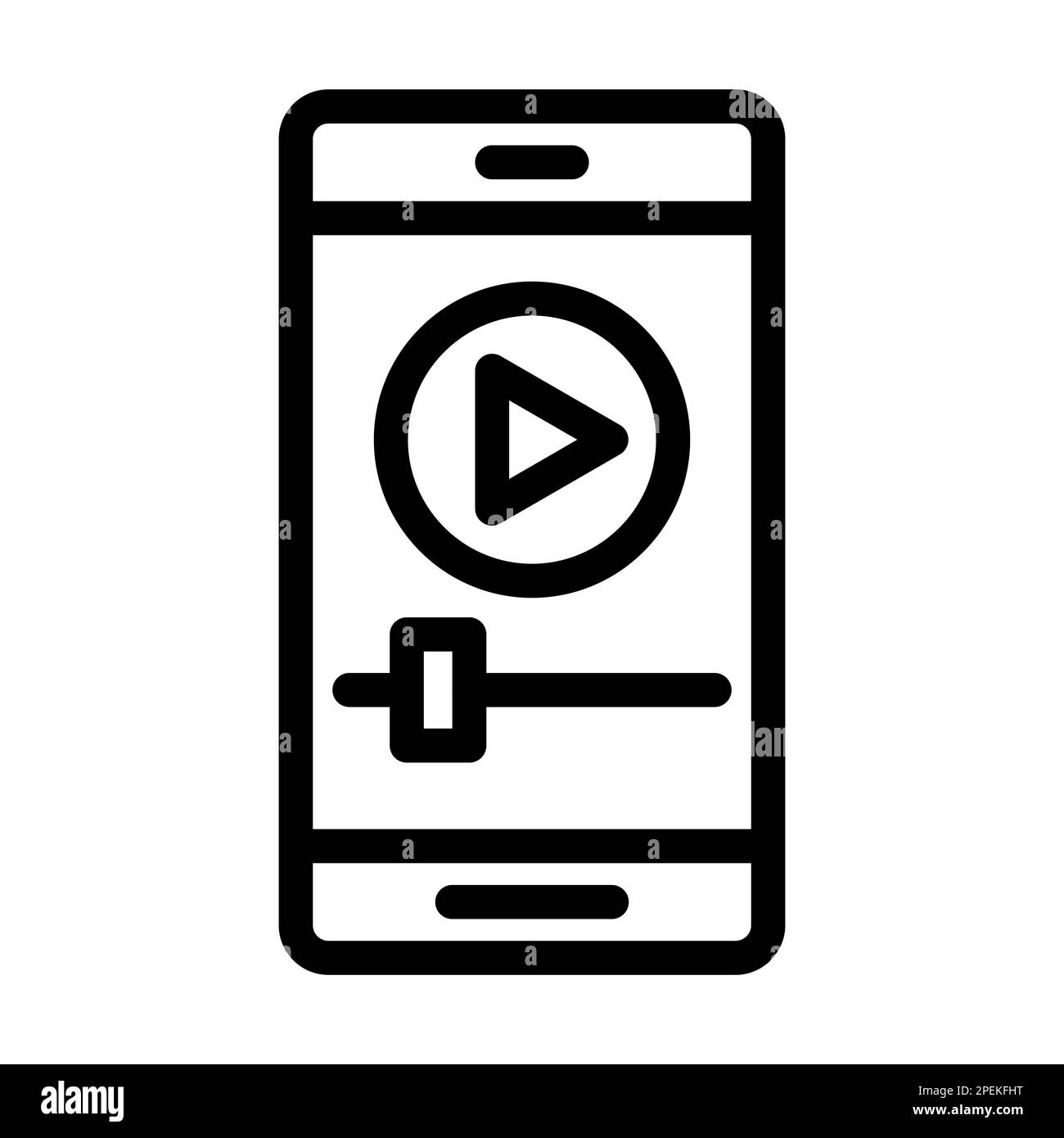 Music Player Vector Thick Line Icon For Personal And Commercial Use. Stock Photo