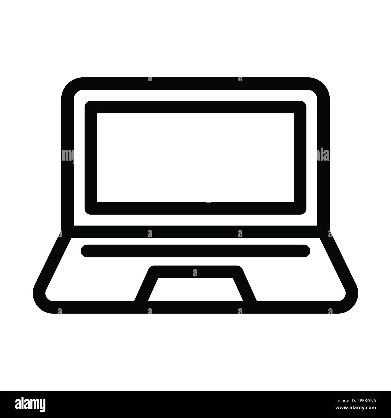 Laptop Vector Thick Line Icon For Personal And Commercial Use Stock ...