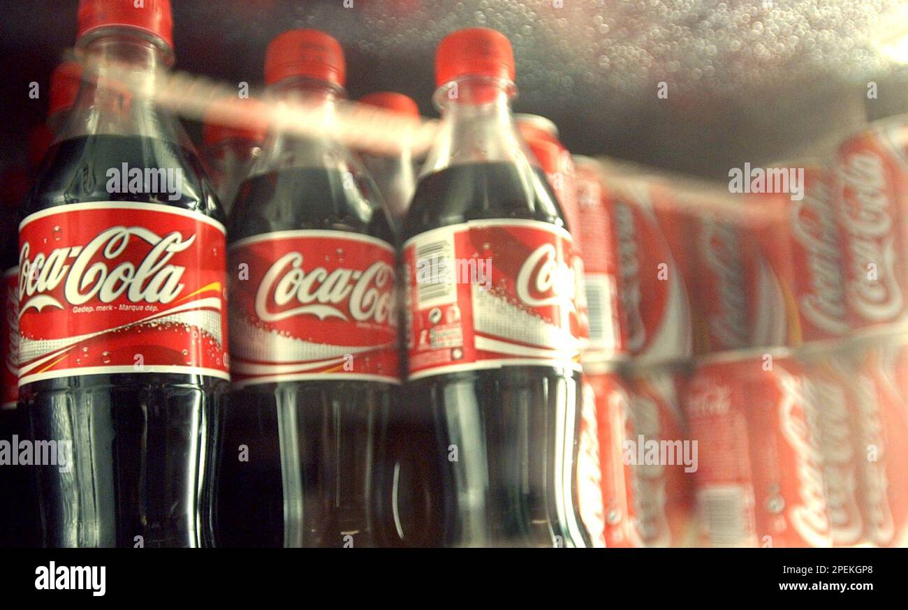 CocaCola cans and bottles are seen in a cooler at European Commission