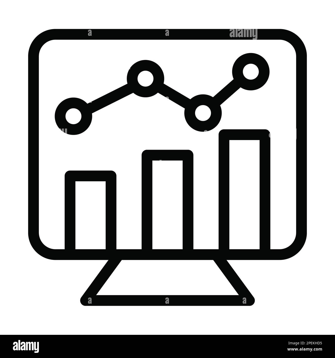 Stock Market Vector Thick Line Icon For Personal And Commercial Use ...