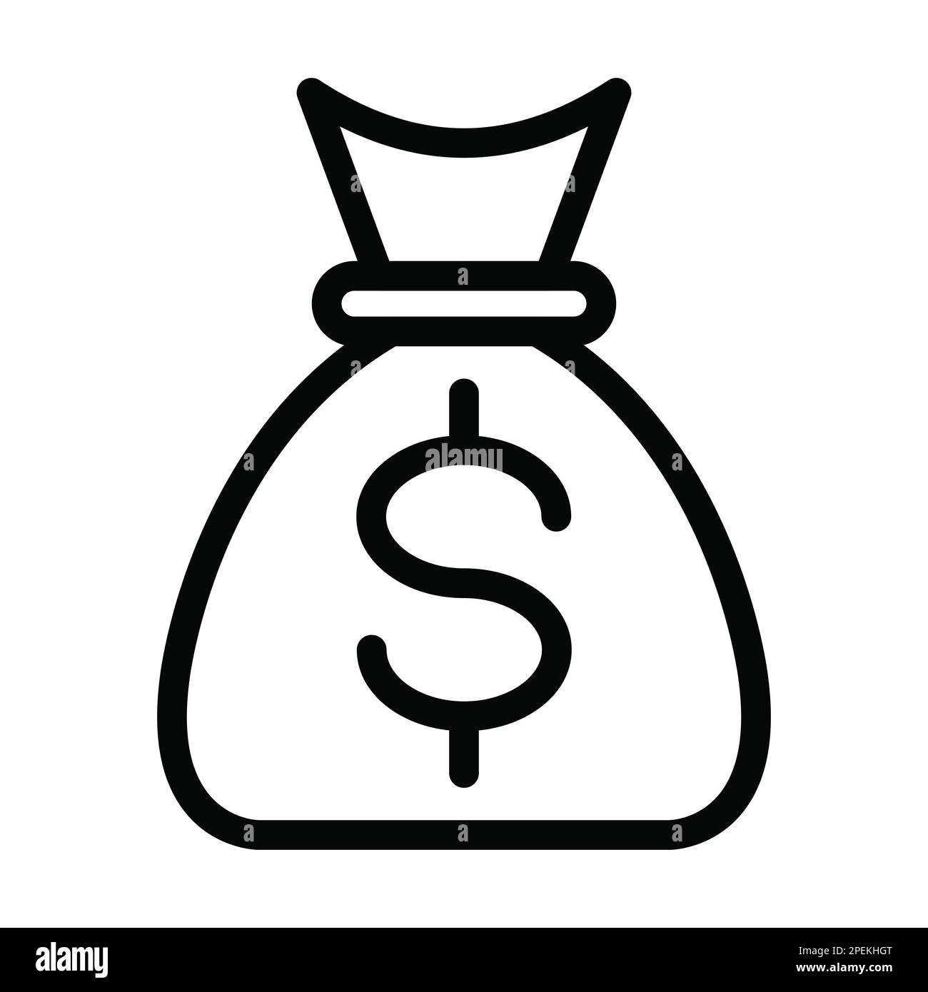 Money Bag Vector Thick Line Icon For Personal And Commercial Use Stock ...