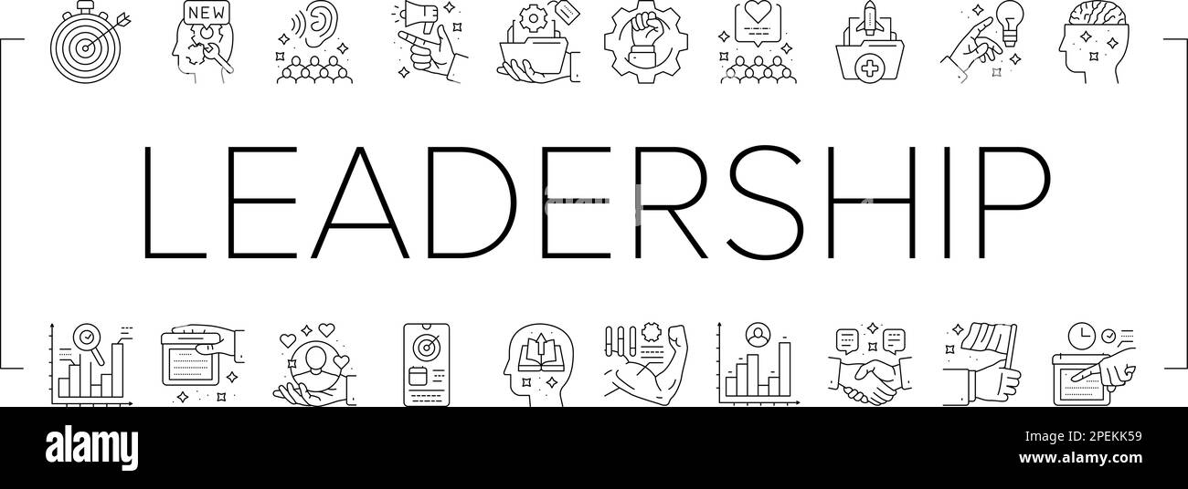 leadership business success team icons set vector Stock Vector Image ...
