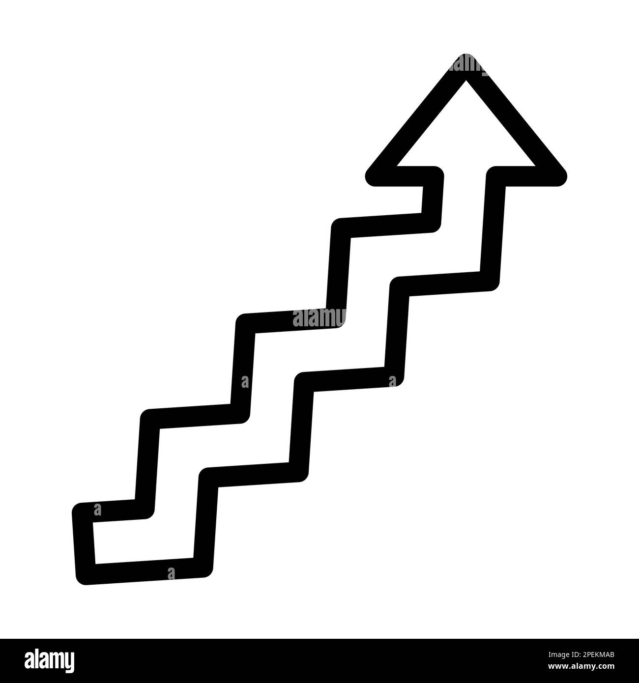 Zigzag Arrow Vector Thick Line Icon For Personal And Commercial Use