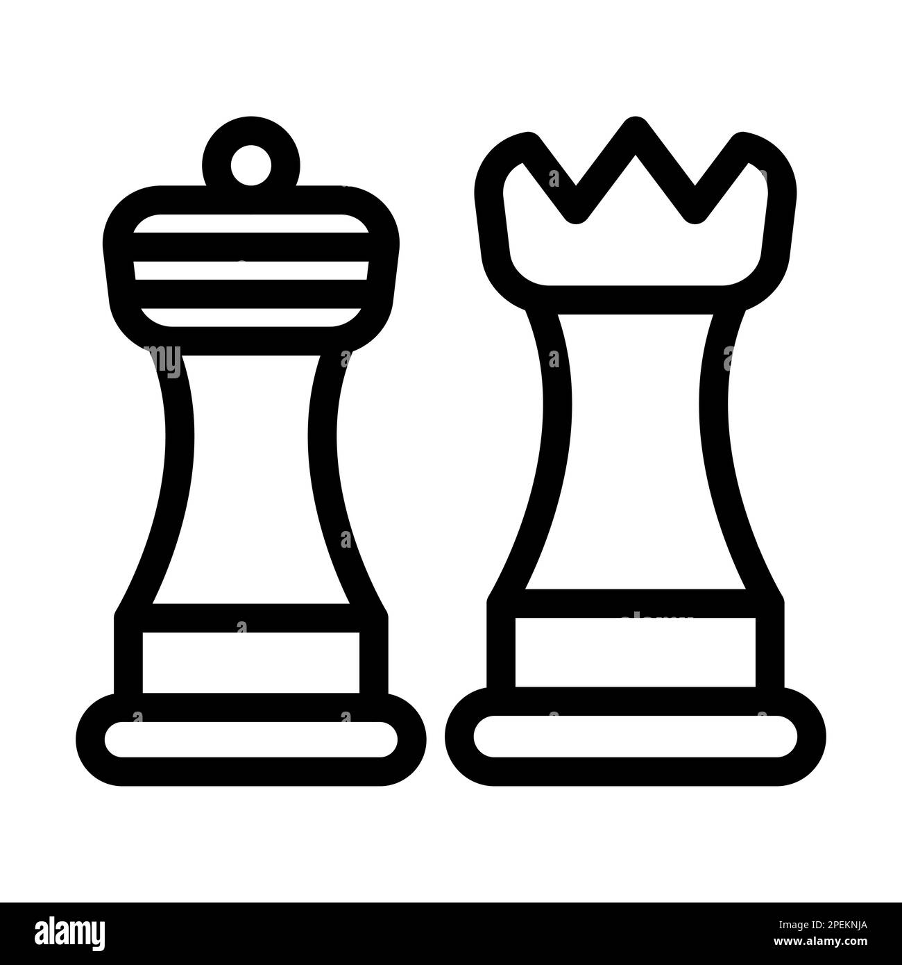 Chess Vector Thick Line Icon For Personal And Commercial Use Stock ...