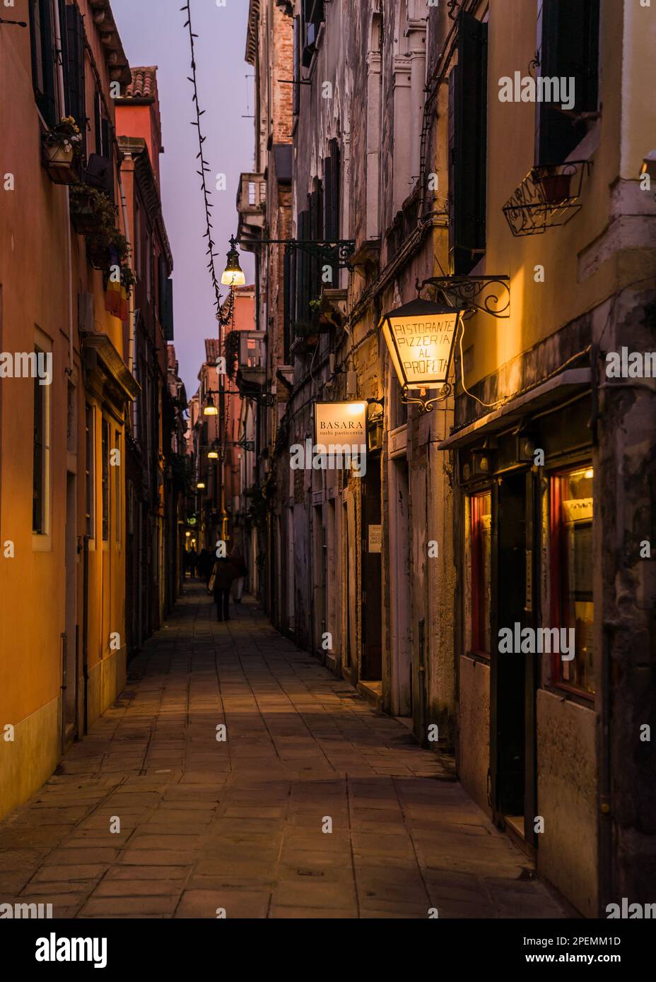 charming old narrow street in Venice, Italy Stock Photo Alamy