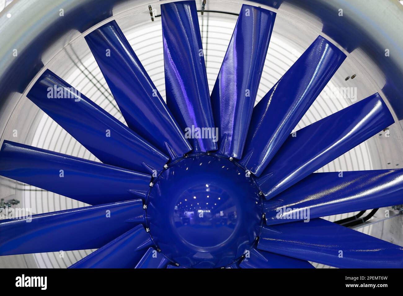 Large industrial ventilation extractor fan closeup. Selective focus