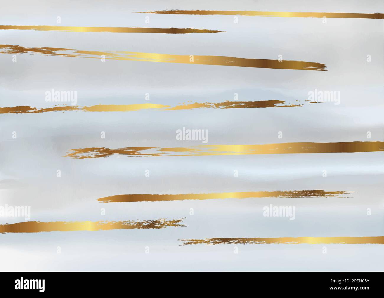 Decorative watercolour background with gold brush stroke details Stock