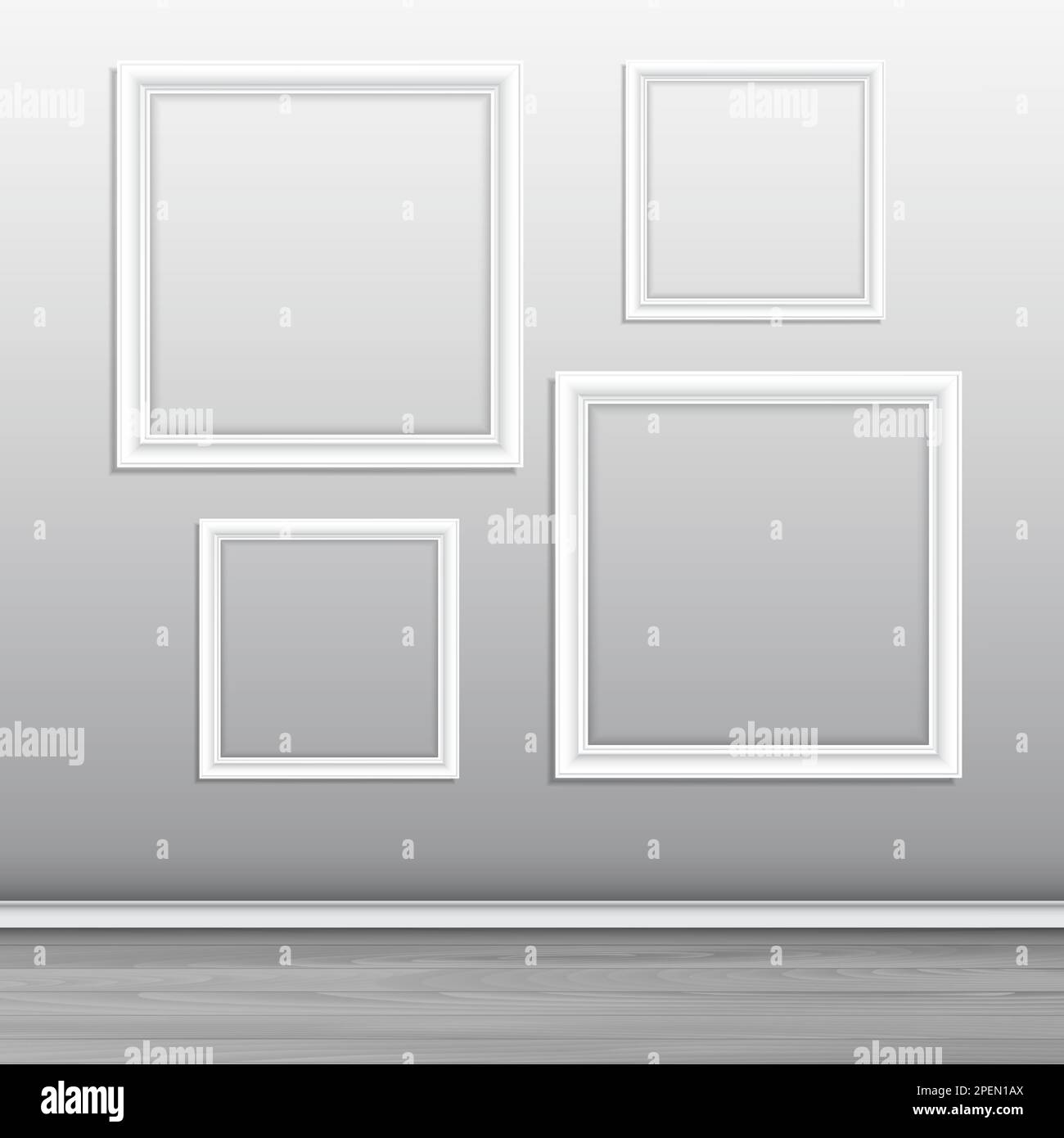 Collection of blank picture frames hanging on a wall Stock Vector Image & Art Alamy