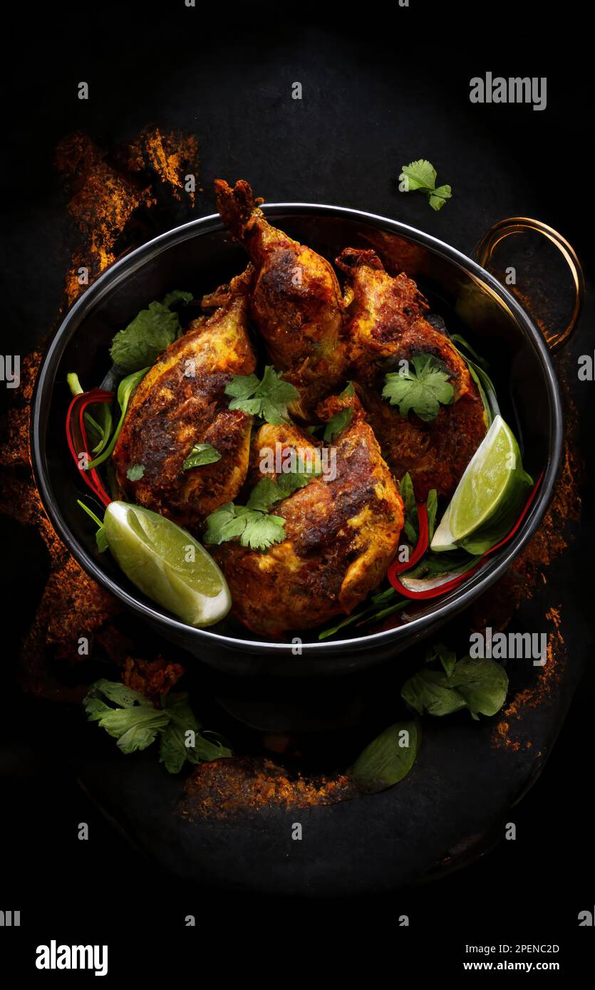chicken curry garam masala with cocoa milk cooked on tandoori with fresh herbs Stock Photo Alamy