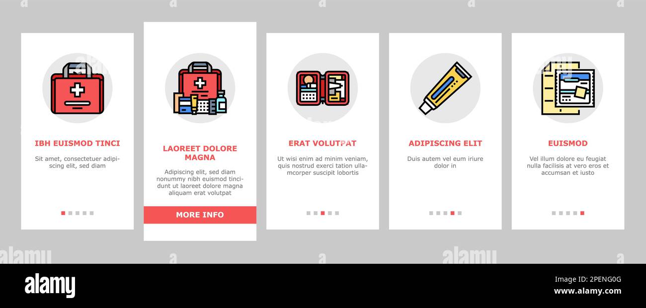 first aid emergency medical onboarding icons set vector Stock Vector ...