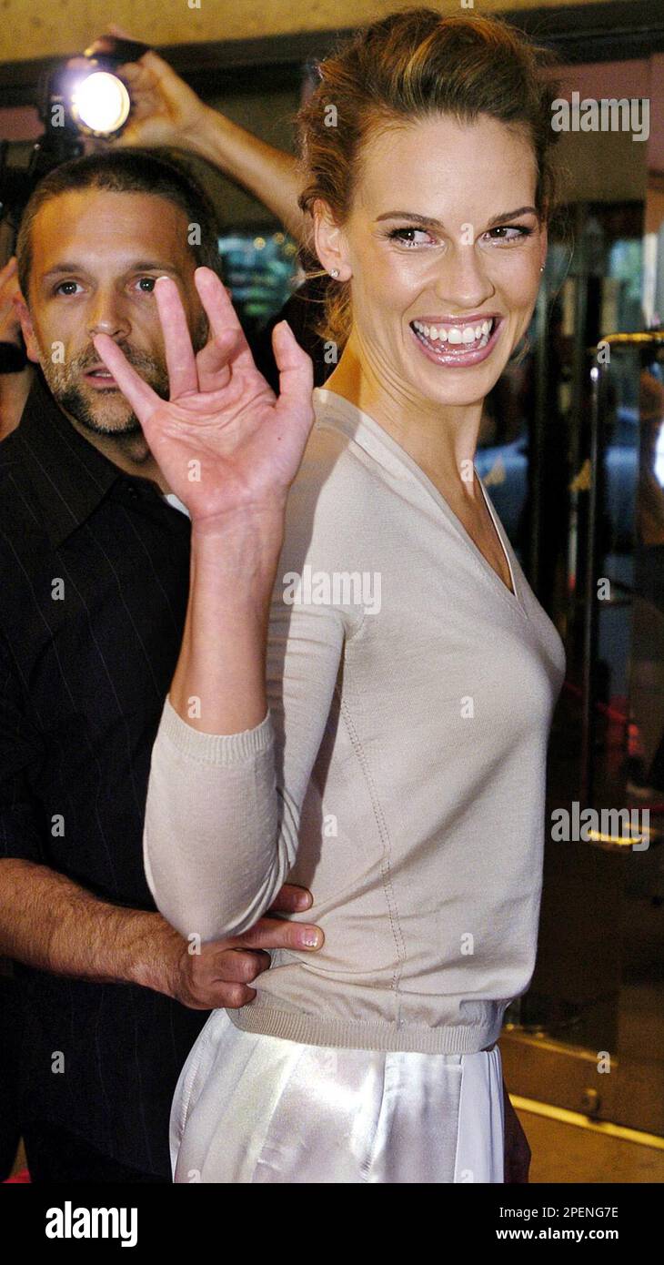 Actor Hilary Swank arrives for the gala screening of "Red Dust" at the