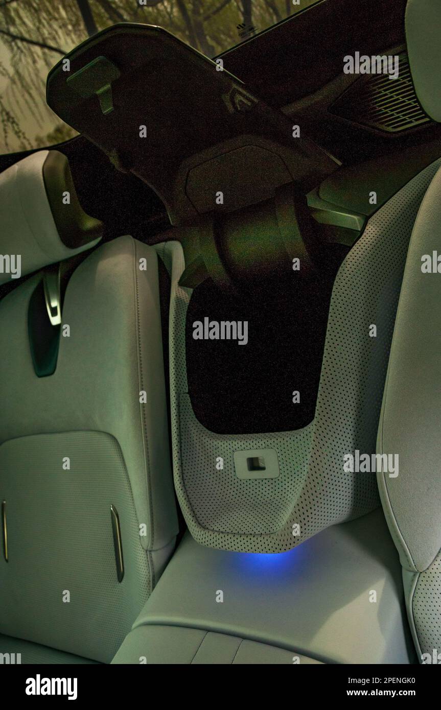 Storage compartment between the two back seats in the four seater HiPhi