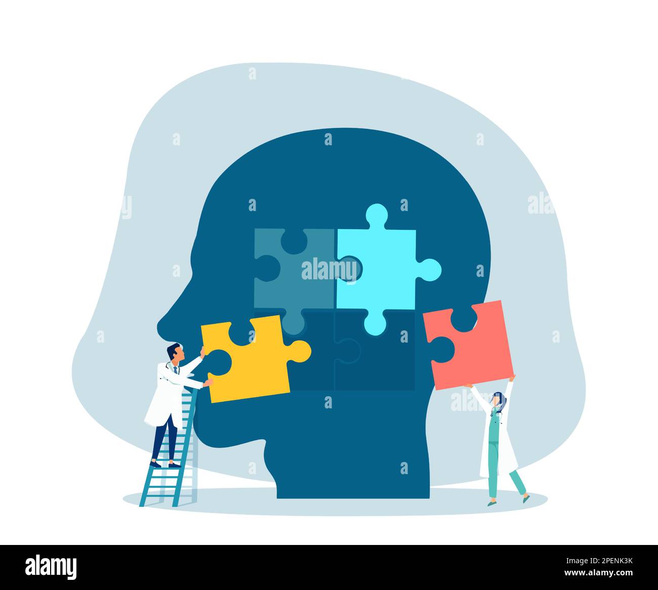 Vector of a psychologist helping patient to solve psychological problem.Mental health concept. Stock Vector