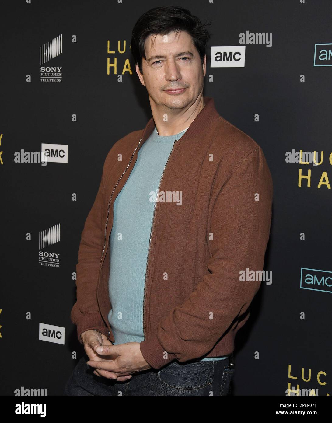 Ken Marino arrives at the AMC Network's LUCKY HANK Premiere held at The