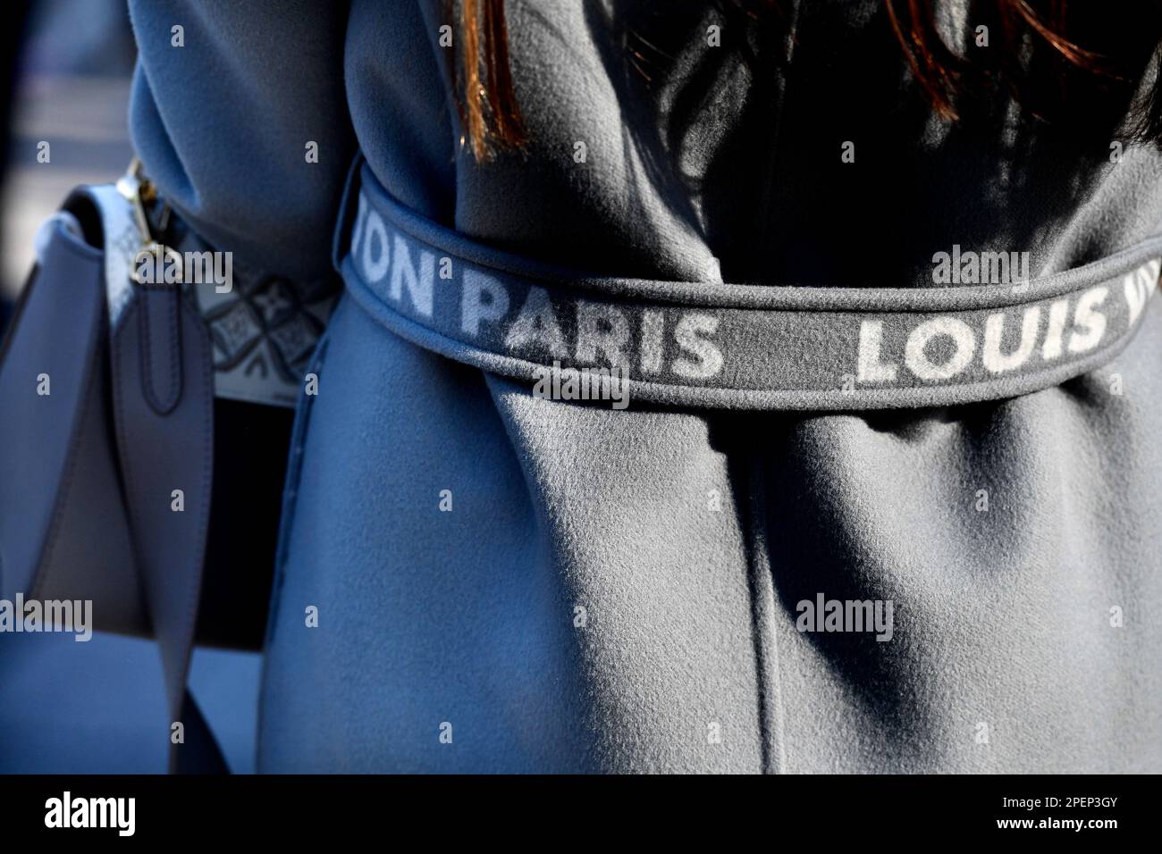Outside Louis Vuitton Show - Streetstyle at Paris Fashion Week - Paris - France Stock Photo