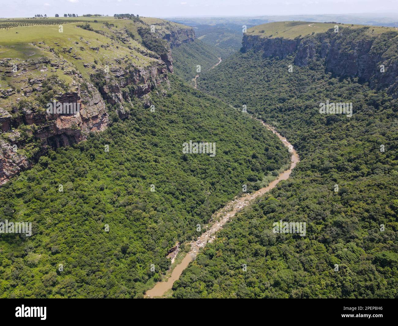 Drone view at Oribi gorge near Port Shepstone on South Africa Stock ...