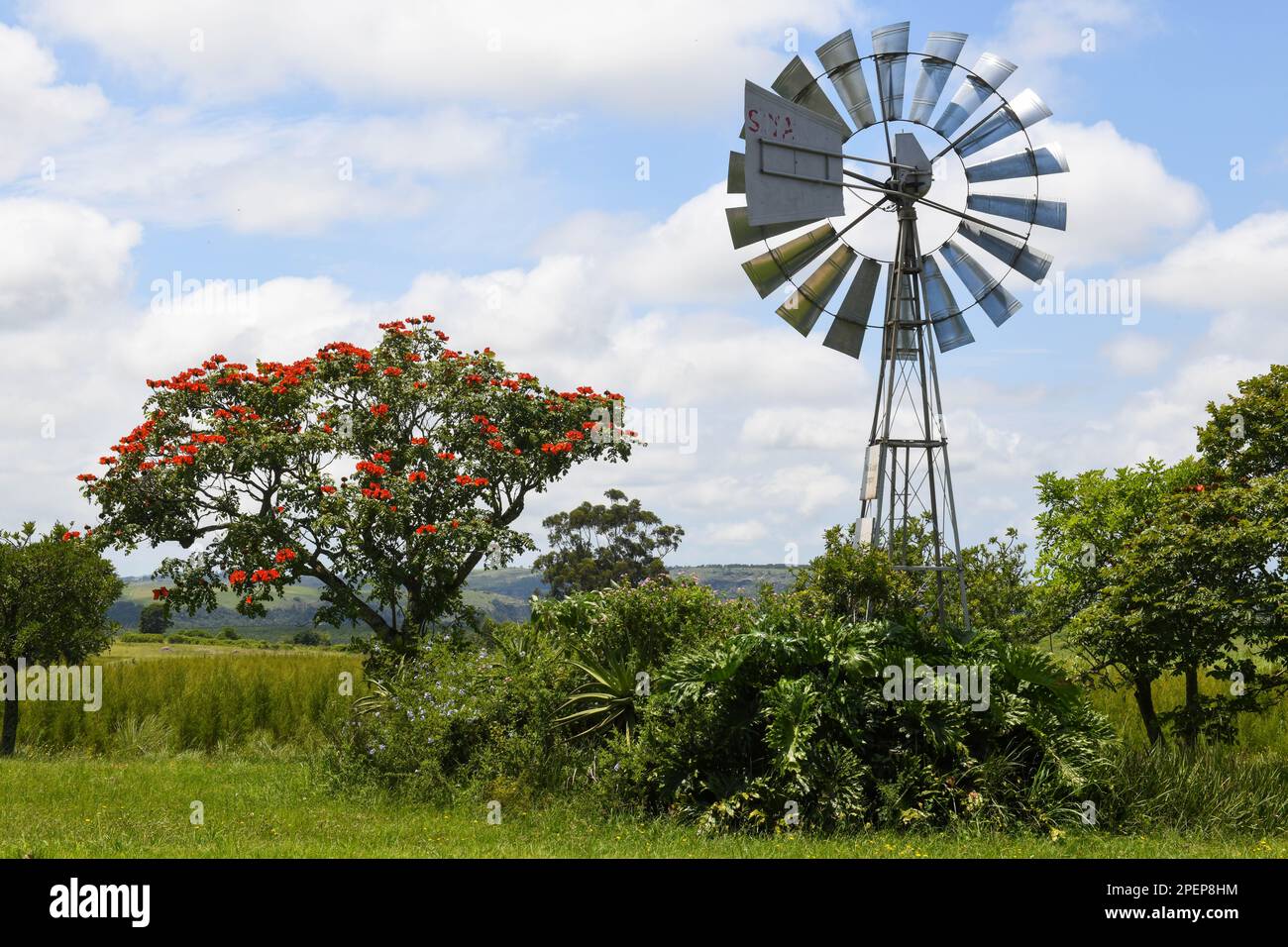 View at a water windmill on Oribi gorge near Port Shepstone in South ...