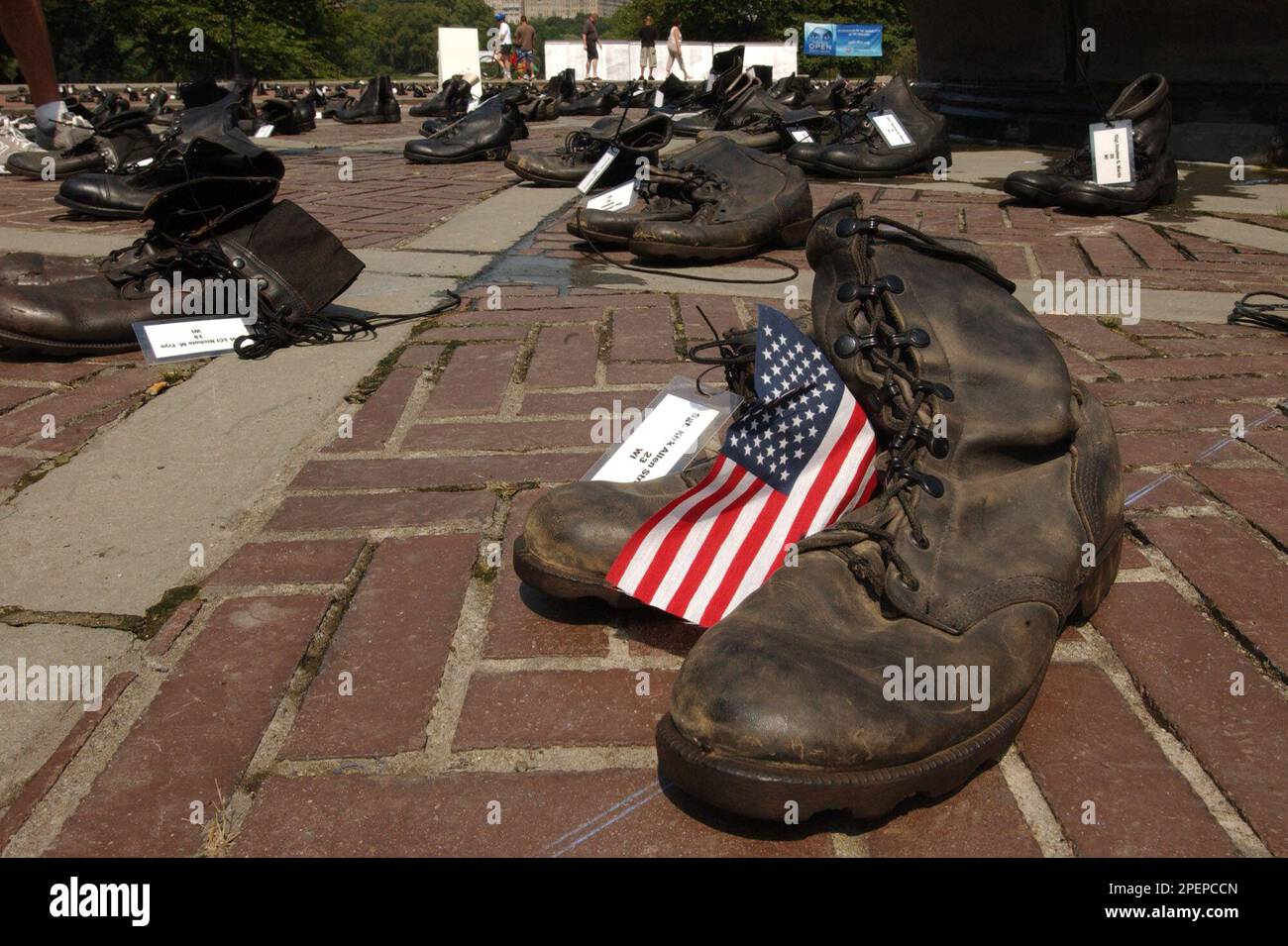A pair of boots that belong to Marine Sgt. Kirk Allen Straseskie, of