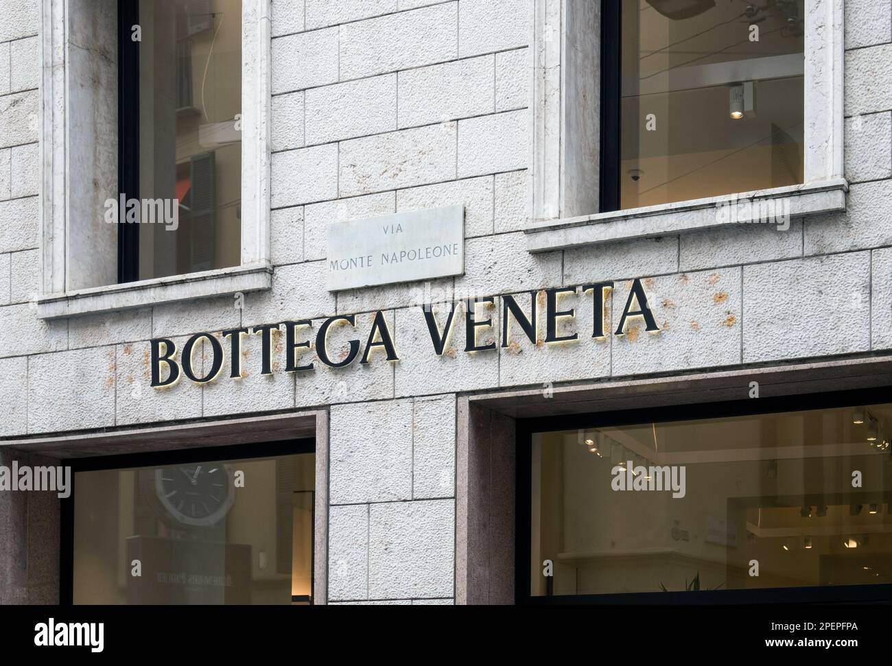 Bottega Veneta flagship store in Milano, Italy Via Montenapoleone. Stock Photo