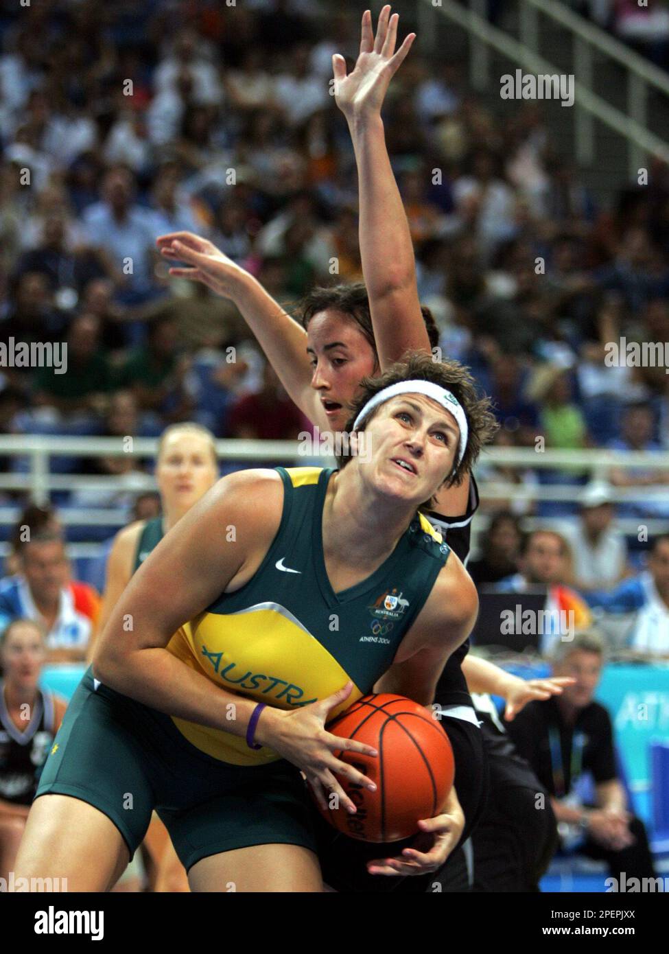 Australia's Natalie Porter goes past New Zealand's Aneka Kerr during