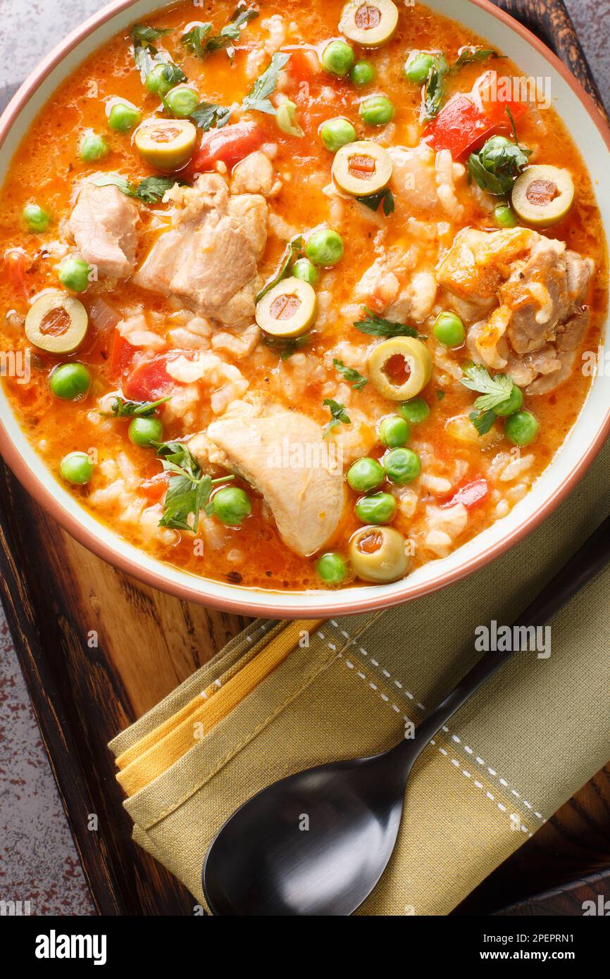 Asopao de pollo traditional Puerto Rican stew is rich with chicken ...