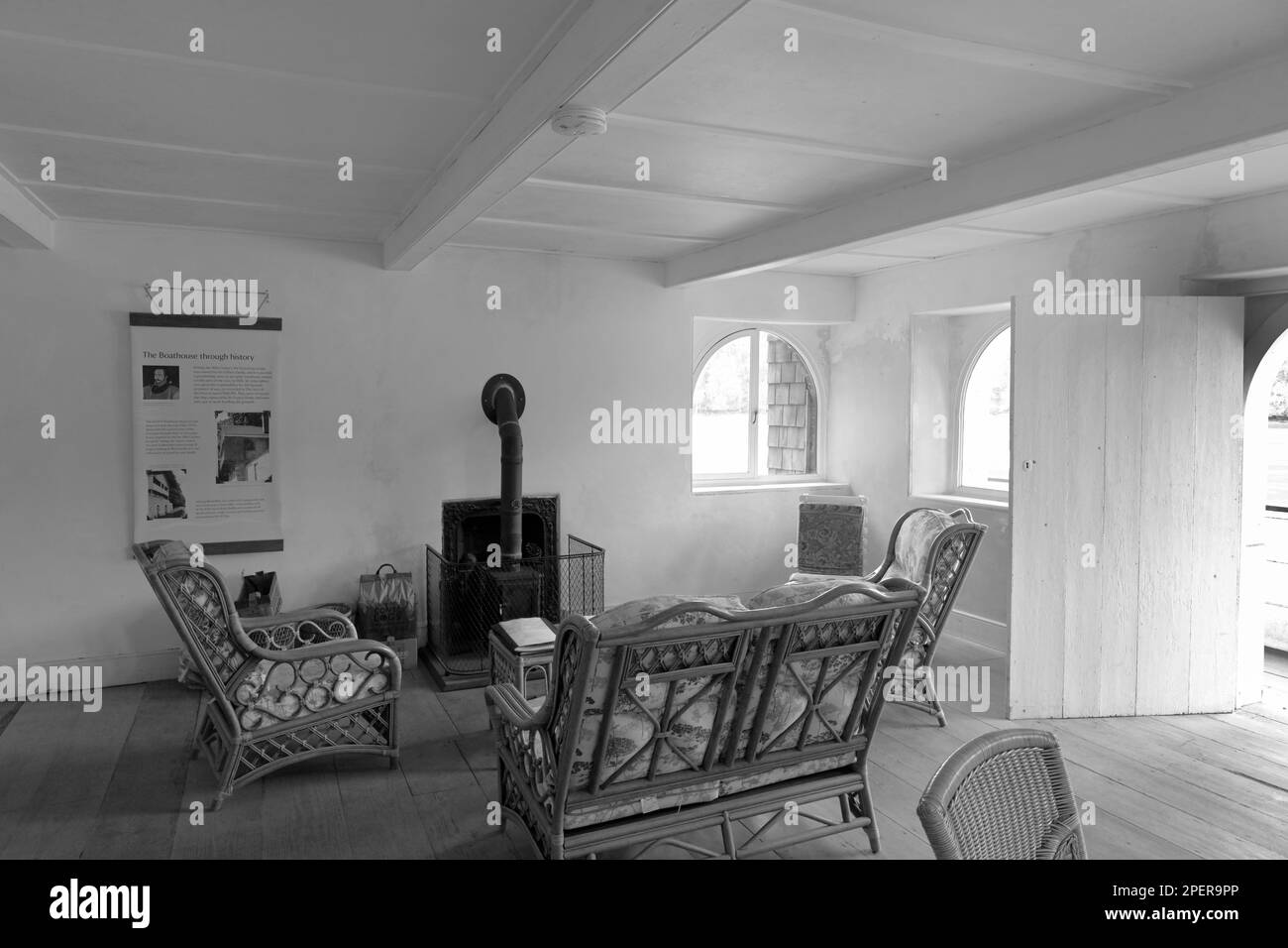 Interior of the Boathouse in the grounds of Greenway, River Dart