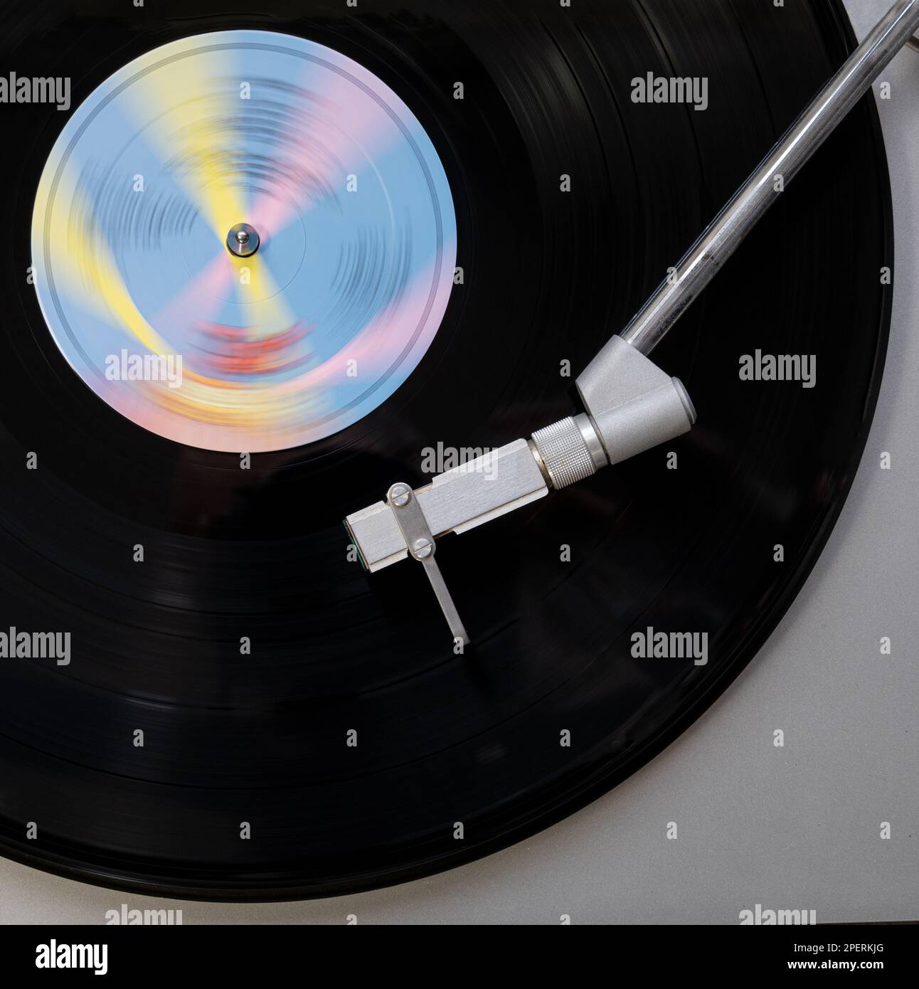 Vinyl Record Playing on a Record Player showing motion Stock Photo - Alamy