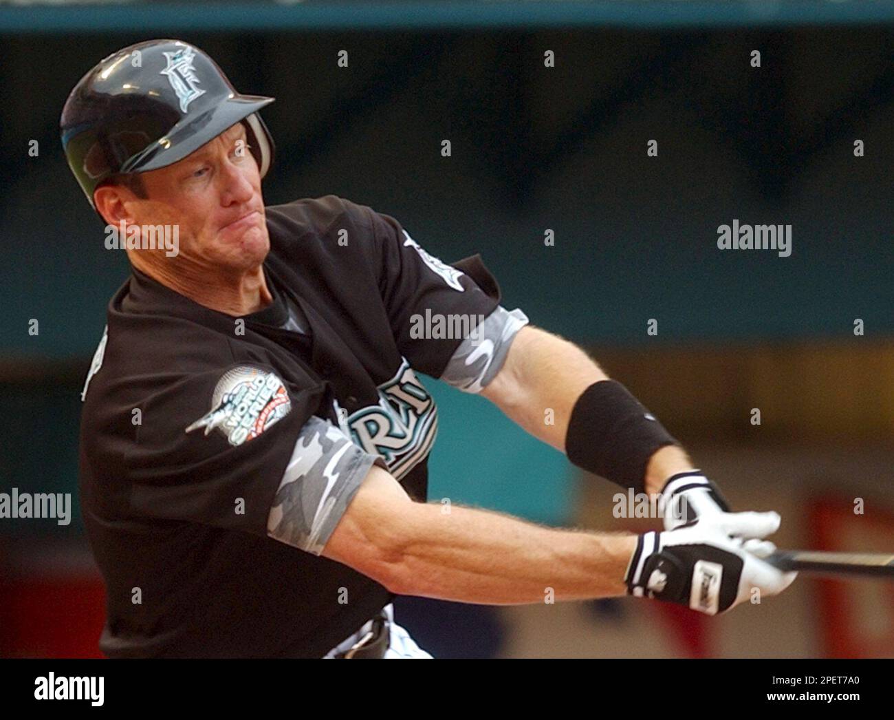 Florida Marlins Jeff Conine Follows Through Editorial Stock Photo - Stock  Image