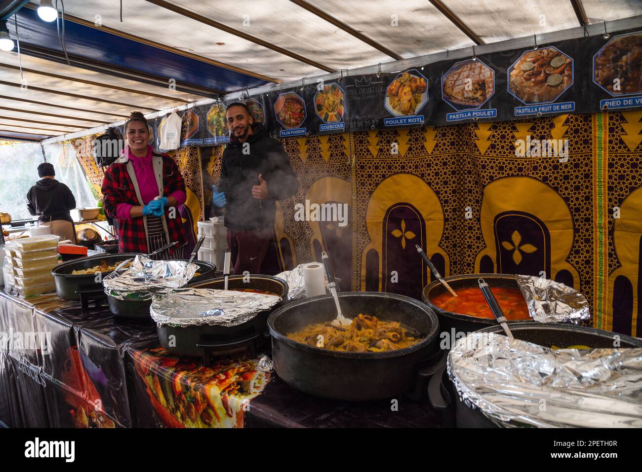 SaintMaurdesFosses, France October 8, 2022 Couscous and other traditional Marrocan dishes