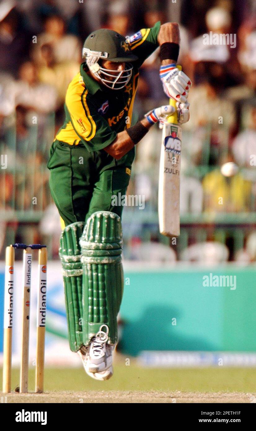 Pakistan's Shoaib Malik bats during the match against India at the Asia