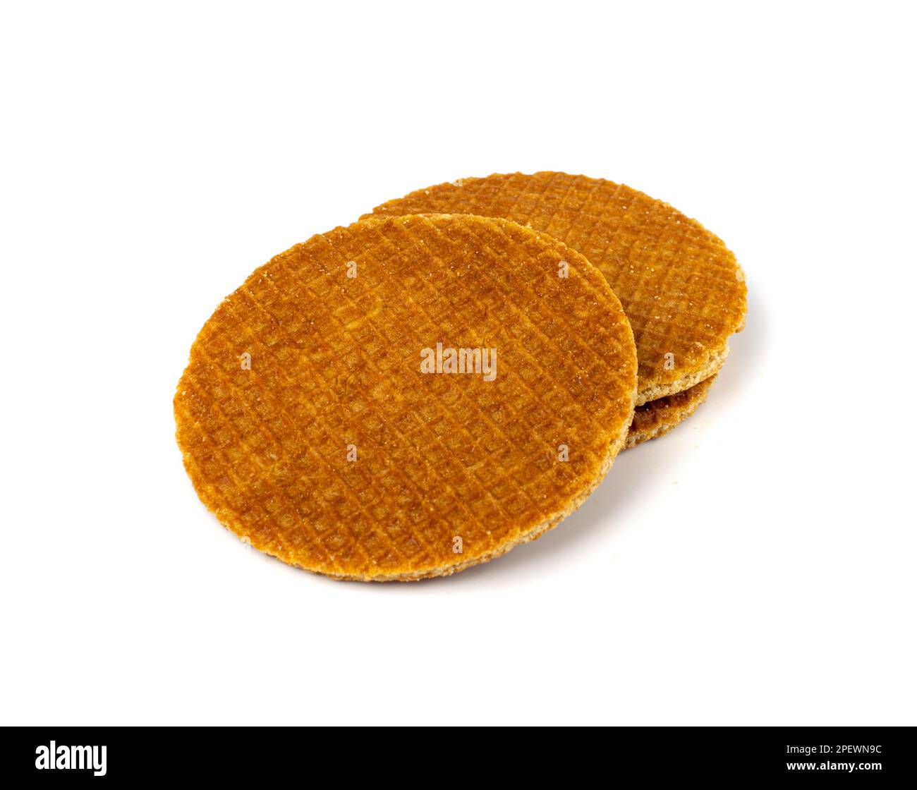 Dutch Waffles, Stroopwafel Cookies, Caramel Waffle, Thin Toffee Biscuit, Dutch Waffles on White