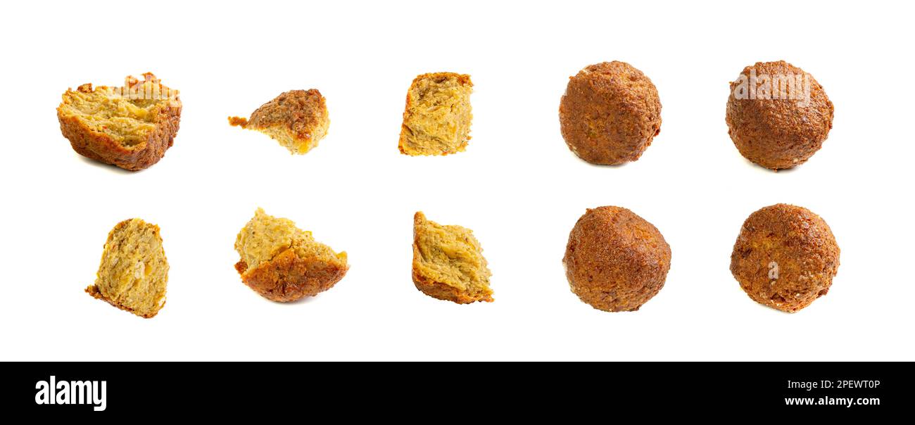 Falafel Balls Isolated, Fried Chickpea Balls Pieces, Traditional