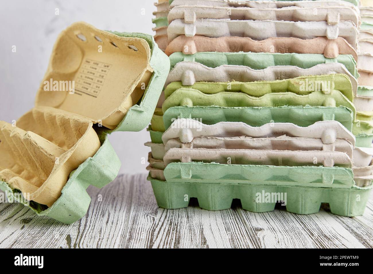 Eggs disposable containers. Recycled, zero waste, natural lifestyle