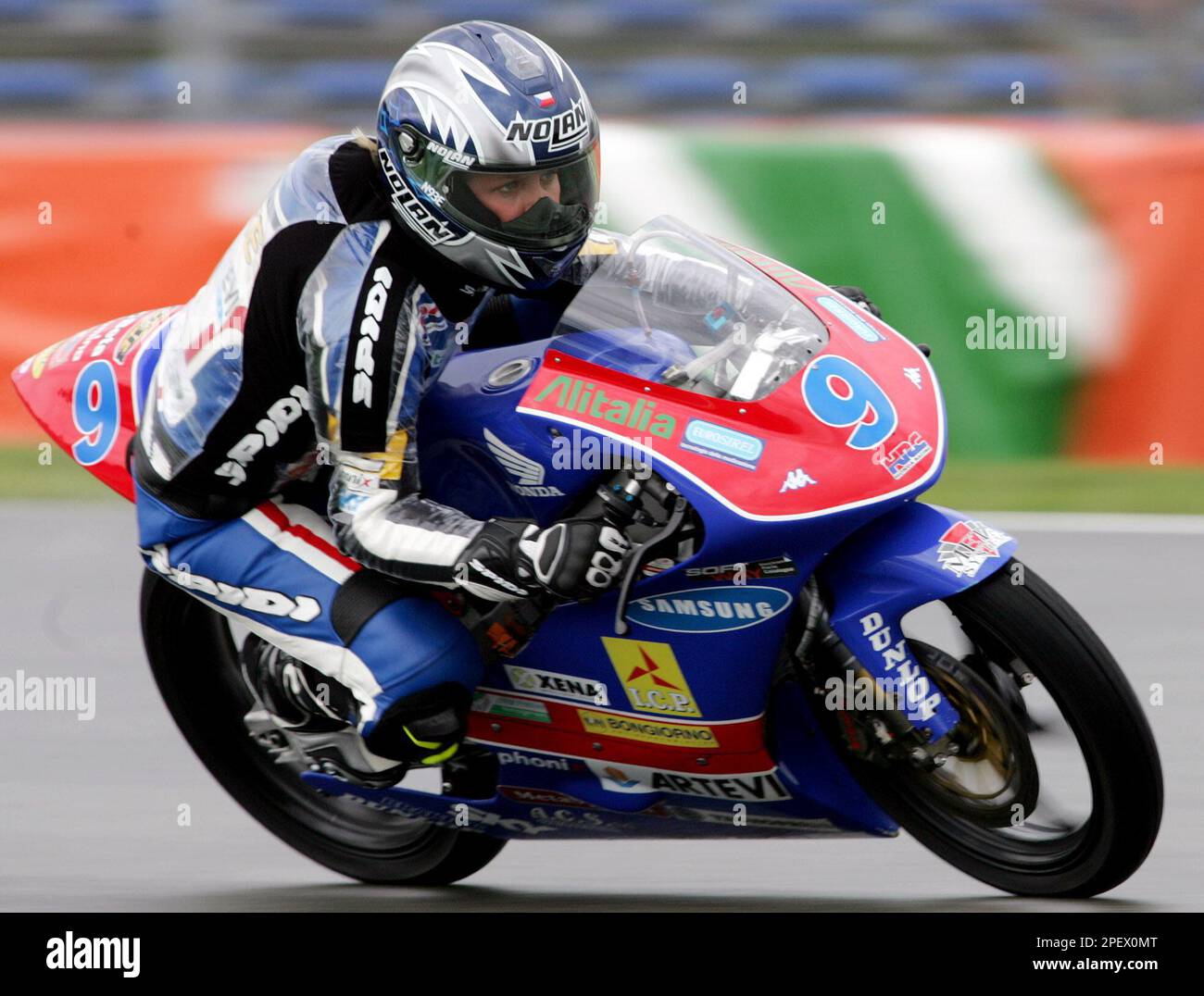 Marketa Janakova of the Czech Republic steers her Honda during the