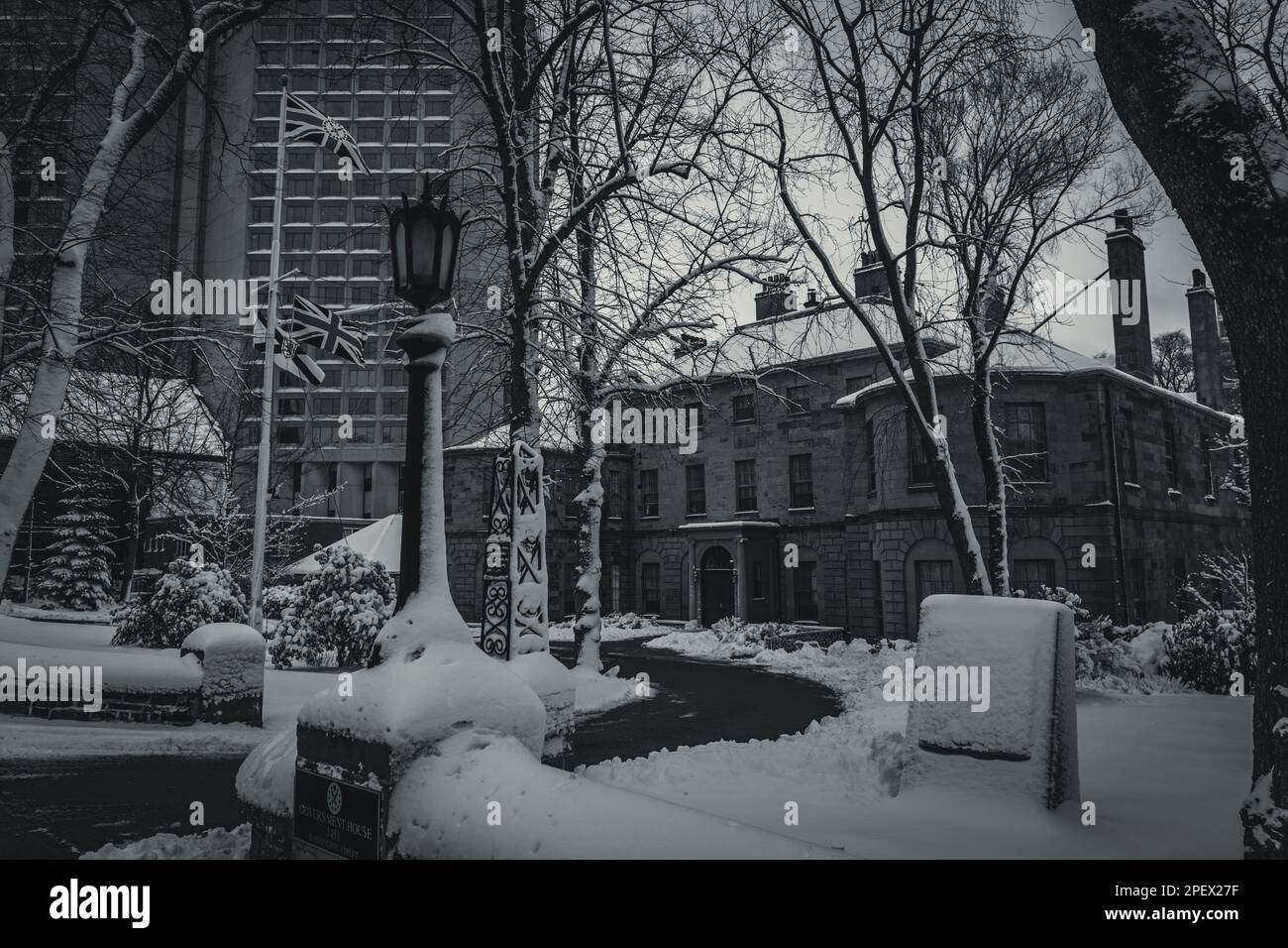 Government House of Nova Scotia is the official residence of the lieutenant governor of Nova Scotia in the holds of winters Stock Photo