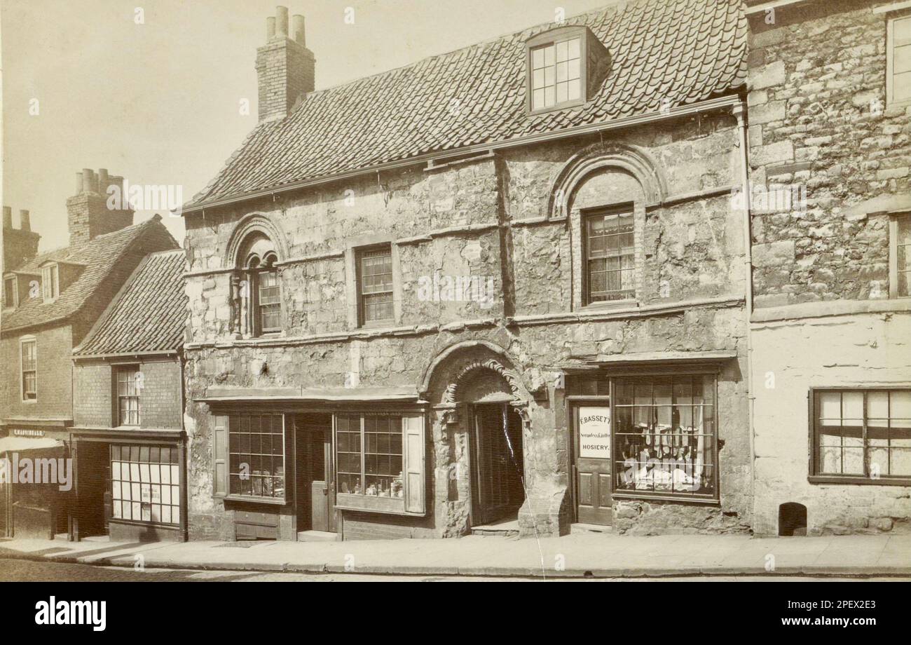 Exterior of Jew's House in Lincoln with the window of stockingmaker F ...