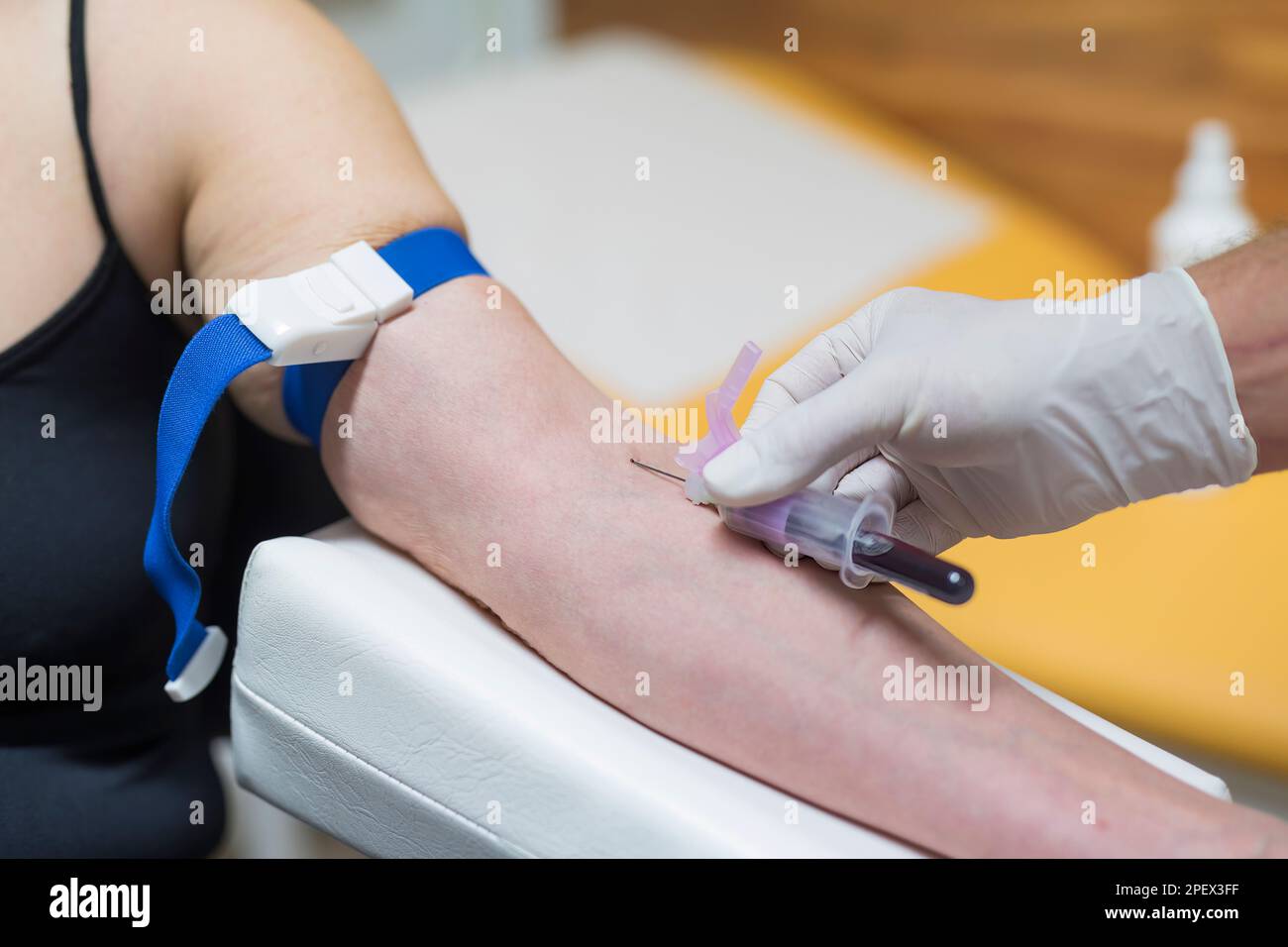 The blood draw is almost over Stock Photo Alamy