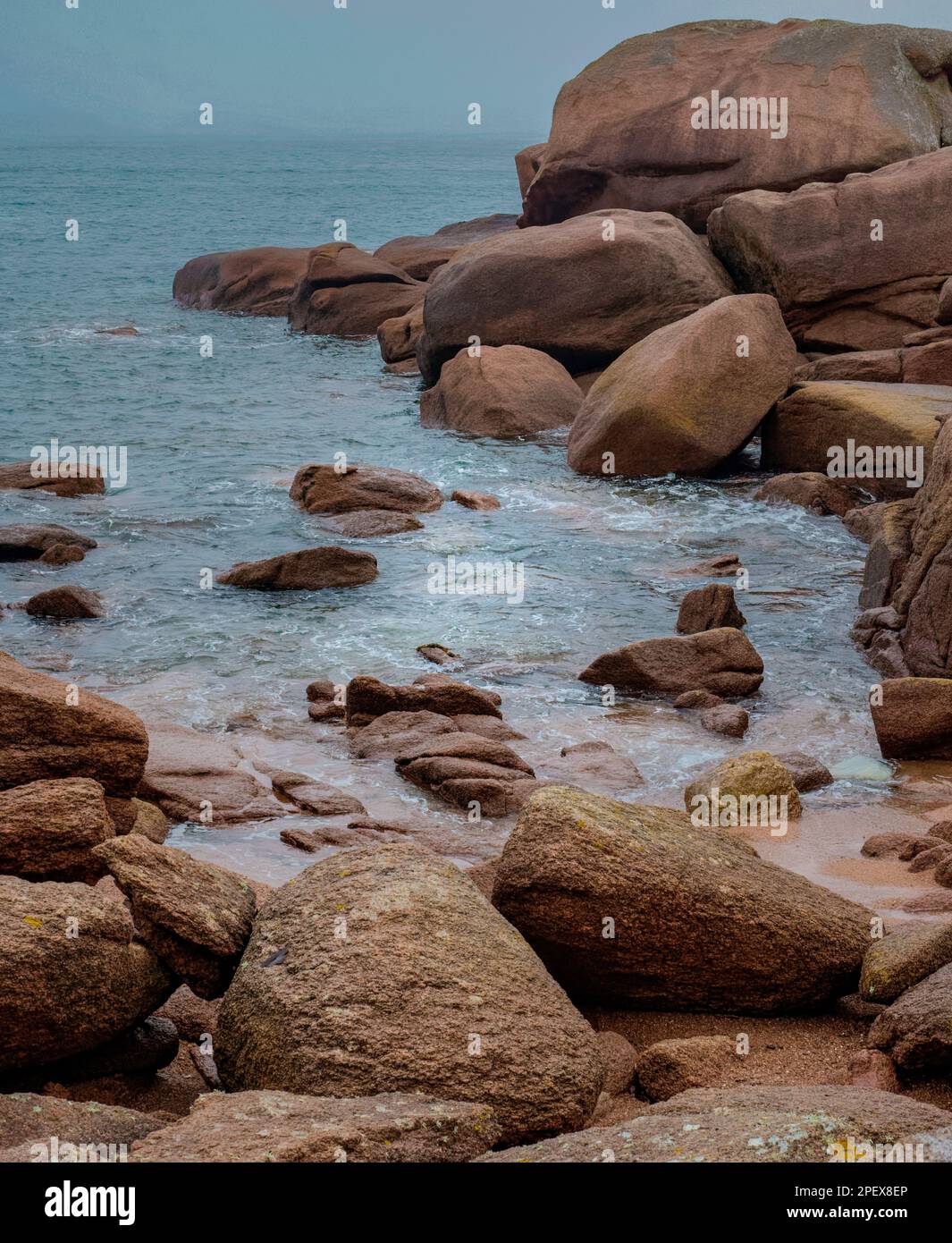 Pink granite coast at Ploumanach Stock Photo Alamy