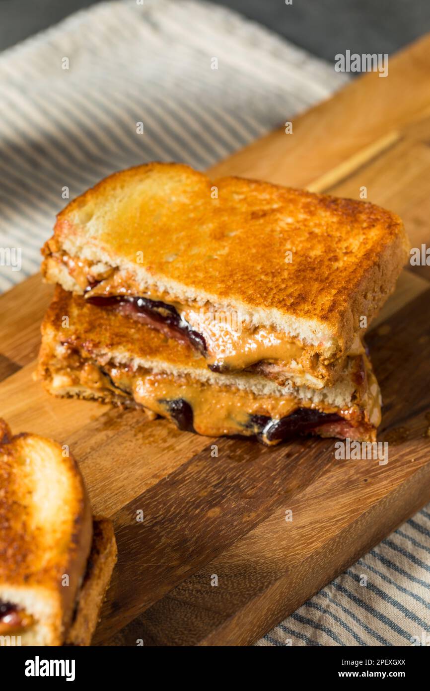 Fried Peanut Butter and Jelly Sandwich Ready to Eat Stock Photo Alamy