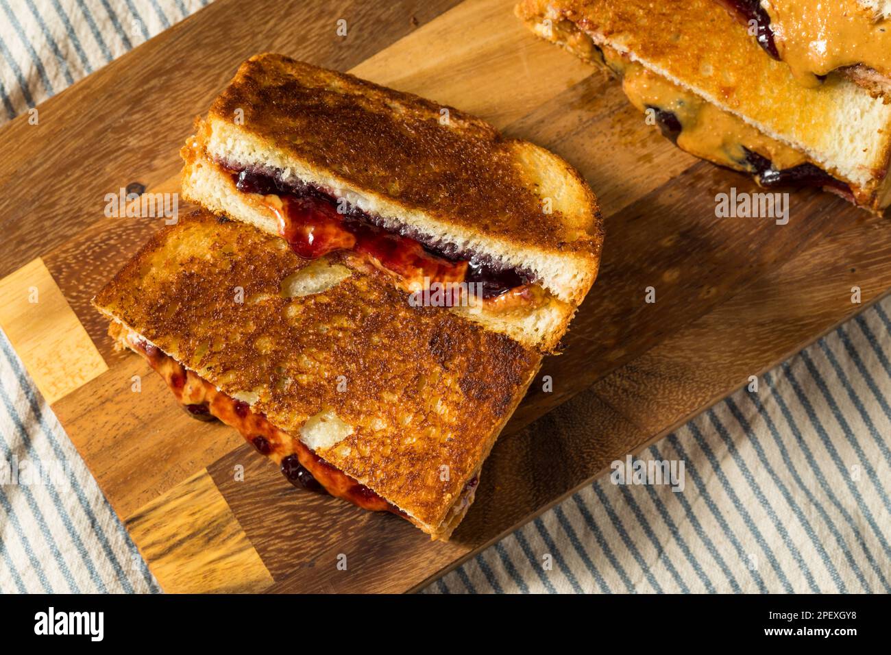 Fried Peanut Butter and Jelly Sandwich Ready to Eat Stock Photo Alamy