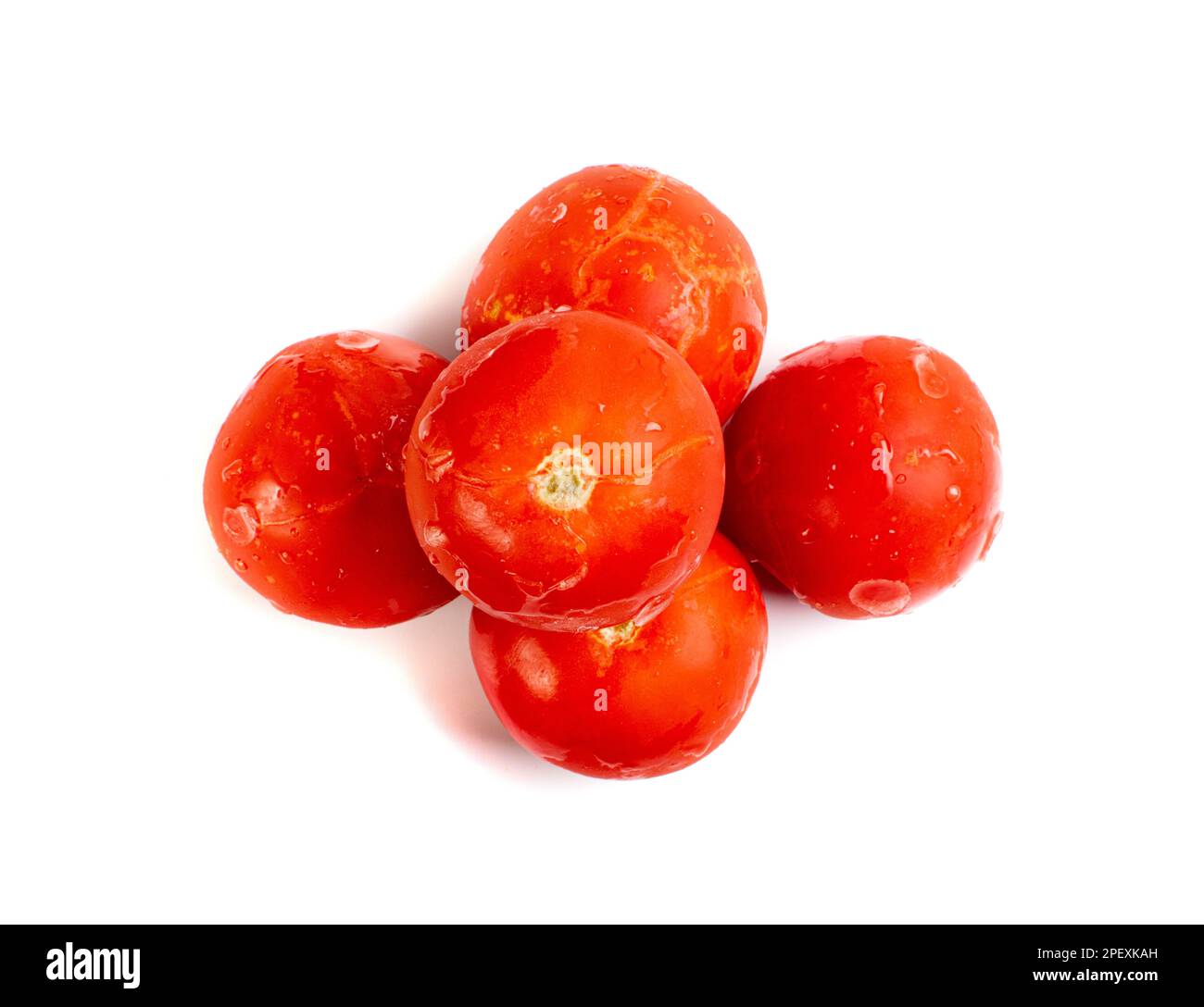Frozen Tomatoes Isolated, Whole Iced Tomato Pile, Frozen Red Vegetables